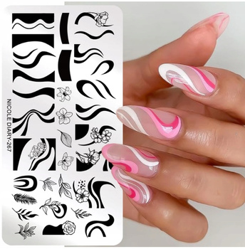 NICOLE DIARY - Blaszka do Stempli - ND-267 - LINIE KWIATY