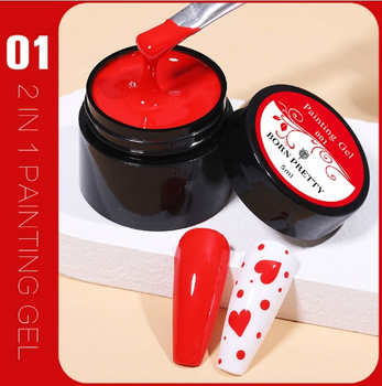 BORN PRETTY - Painting Gel - FARBKA DO ZDOBIEŃ UV - 01 CZERWONY
