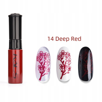 KADS - 14 (DEEP RED) LAKIER DO STEMPLOWANIA PAZNOKCI PISAK - CZERWONY