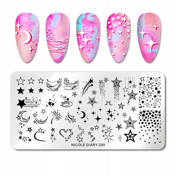 NICOLE DIARY - Blaszka do Stempli - ND-290 - GWIAZDKI