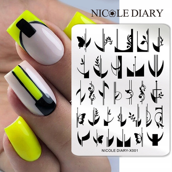 NICOLE DIARY - Blaszka do Stempli - X001 - ORNAMENTY LINIE