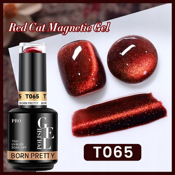 BORN PRETTY PRO - Red Cat Magnetic Gel - Profesjonalny lakier hybrydowy magnetyczny (15ml) - T065