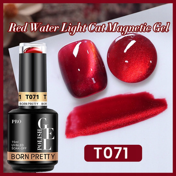 BORN PRETTY PRO - Red Water Light - Profesjonalny lakier hybrydowy magnetyczny (15ml) - T071