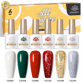 BORN PRETTY - ZESTAW 6 SZTUK LAKIERÓW HYBRYDOWYCH - SET28 - ŚWIĘTA / CHRISTMAS