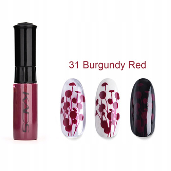 KADS - LAKIER DO STEMPLOWANIA PAZNOKCI Z PISAKIEM - 31 - BURGUNDY RED