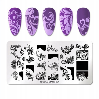 NICOLE DIARY - Blaszka do Stempli - ND-091 - ORNAMENTY
