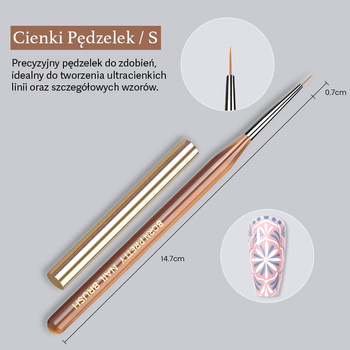 BORN PRETTY - PĘDZEL DO ZDOBIEŃ - CIENKI – DRAWING BRUSH / S - MAŁY
