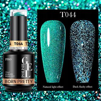 BORN PRETTY PRO - Reflective Glitter Gel - Profesjonalny lakier hybrydowy z efektem FLASH (15ml) - T044