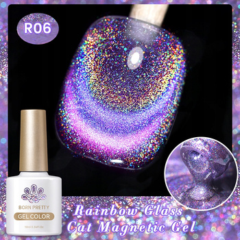 BORN PRETTY - Rainbow Glass CAT EYE - LAKIER MAGNETYCZNY HOLO RAINBOW - R06