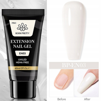 BORN PRETTY PRO - ŻEL DO PRZEDŁUŻANIA PAZNOKCI - POLYGEL 60ml - EN03 - BIAŁY