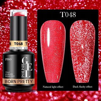 BORN PRETTY PRO - Reflective Glitter Gel - Profesjonalny lakier hybrydowy z efektem FLASH (15ml) - T048