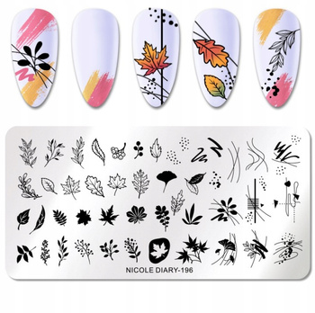 NICOLE DIARY - Blaszka do Stempli - ND-196 - LIŚCIE JESIEŃ