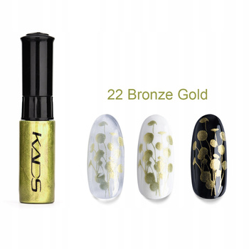 KADS - LAKIER DO STEMPLOWANIA PAZNOKCI Z PISAKIEM - 22 - BRONZE GOLD