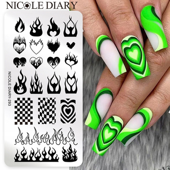 NICOLE DIARY - Blaszka do Stempli - ND-293 - PŁOMIEŃ OGIEŃ