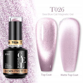 BORN PRETTY PRO - Sea Blue Cat Magnetic Gel - Profesjonalny lakier hybrydowy magnetyczny (15ml) - T026
