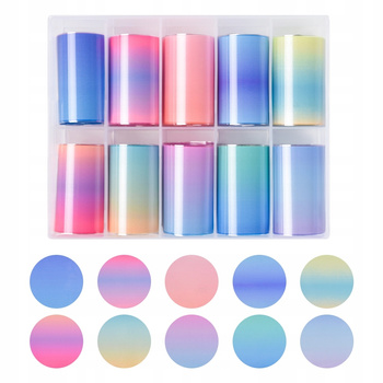 Folia Transferowa Do zdobienia Paznokci - 10szt - ZESTAW NR 03