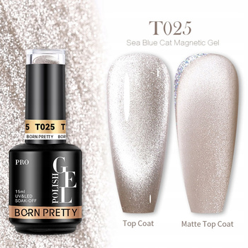 BORN PRETTY PRO - Sea Blue Cat Magnetic Gel - Profesjonalny lakier hybrydowy magnetyczny (15ml) - T025