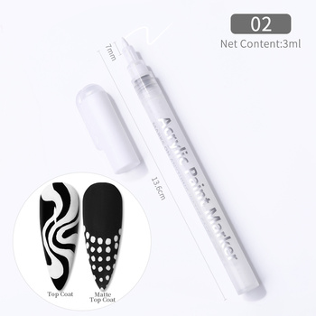 AKRYLOWY MARKER PISAK FLAMASTER DO ZDOBIENIA PAZNOKCI - 02 - BIAŁY
