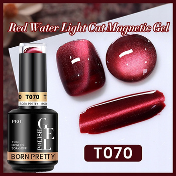 BORN PRETTY PRO - Red Water Light - Profesjonalny lakier hybrydowy magnetyczny (15ml) - T070