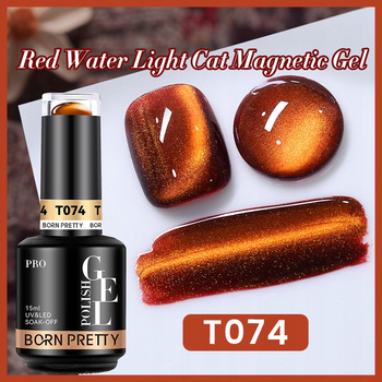 BORN PRETTY PRO - Red Water Light - Profesjonalny lakier hybrydowy magnetyczny (15ml) - T074