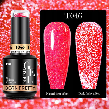 BORN PRETTY PRO - Reflective Glitter Gel - Profesjonalny lakier hybrydowy z efektem FLASH (15ml) - T046