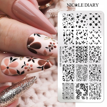 NICOLE DIARY - Blaszka do Stempli - ND-301 - KWIATY LIŚCIE