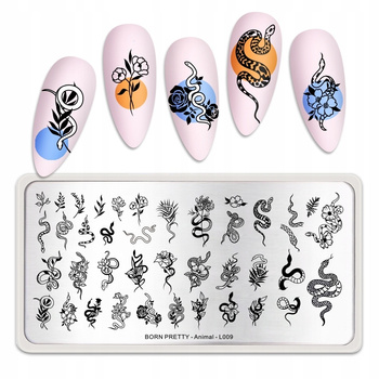 BORN PRETTY - Blaszka do Stempli - ANIMAL-L009 - WĄŻ WĘŻE