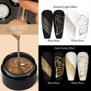 BORN PRETTY - HYBRYDOWY SPIDER GEL Z EFEKTEM FLASH - ZŁOTY