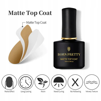 BORN PRETTY - Matte Top Coat - MATOWY TOP HYBRYDOWY - 10ml - WYPRZEDAŻ!