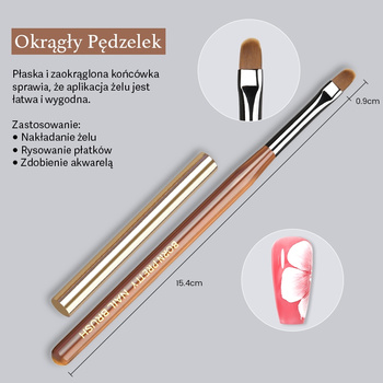 BORN PRETTY - PĘDZEL OKRĄGŁY DO ŻELU / DO ZDOBIEŃ - ROUND HEAD BRUSH