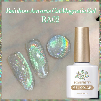 BORN PRETTY - RAINBOW AURORA CAT MAGNETIC GEL - LAKIER MAGNETYCZNY - RA02