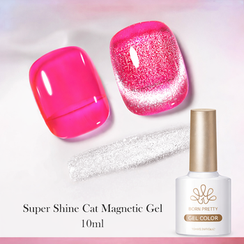 BORN PRETTY - Super Shine Cat Magnetic Gel - LAKIER MAGNETYCZNY ZE SREBRNYMI DROBINKAMI