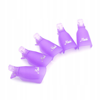 KLIPSY DO ŚCIĄGANIA HYBRYDY MANICURE - 10szt - FIOLETOWE