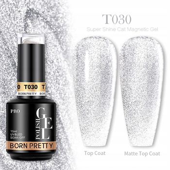 BORN PRETTY PRO - Sea Blue Cat Magnetic Gel - Profesjonalny lakier hybrydowy magnetyczny (15ml) - T030