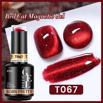 BORN PRETTY PRO - Red Cat Magnetic Gel - Profesjonalny lakier hybrydowy magnetyczny (15ml) - T067