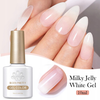 BORN PRETTY - Milky Jelly White Gel - MLECZNY LAKIER HYBRYDOWY FRENCH
