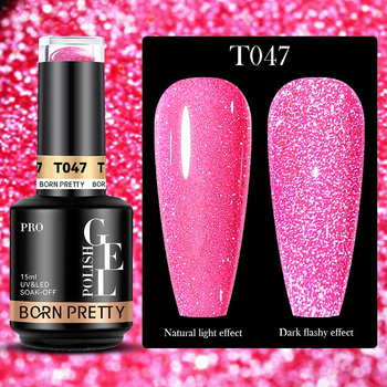 BORN PRETTY PRO - Reflective Glitter Gel - Profesjonalny lakier hybrydowy z efektem FLASH (15ml) - T047