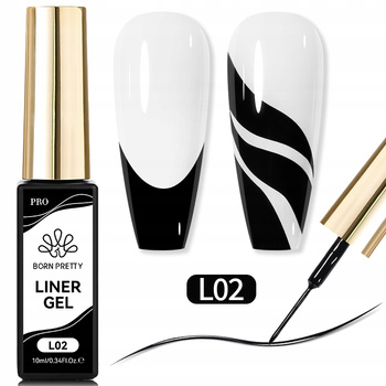 BORN PRETTY PRO - HYBRYDOWY ŻEL DO ZDOBIEŃ Z PĘDZIELKIEM - L02 - CZARNY