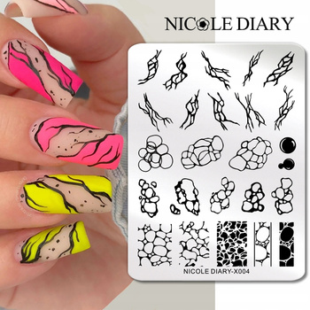NICOLE DIARY - Blaszka do Stempli - X004 - PIANA BĄBELKI BUBBLENAILS