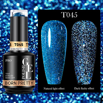 BORN PRETTY PRO - Reflective Glitter Gel - Profesjonalny lakier hybrydowy z efektem FLASH (15ml) - T045