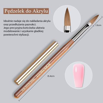 BORN PRETTY - PĘDZELEK DO AKRYLU DO PRZEDŁUŻANIA PAZNOKCI - 1,9cm