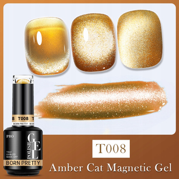 BORN PRETTY PRO - Amber Cat Magnetic Gel - Profesjonalny lakier hybrydowy magnetyczny (15ml) - T008