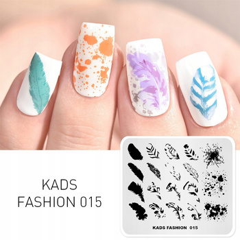KADS - Blaszka do Stempli - FASHION 015 - PIÓRKA 3D KLEKS