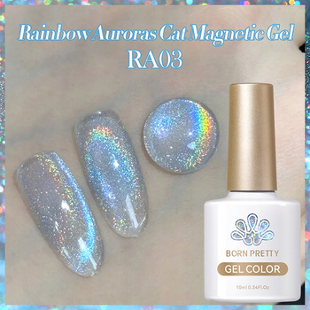 BORN PRETTY - RAINBOW AURORA CAT MAGNETIC GEL - LAKIER MAGNETYCZNY - RA03