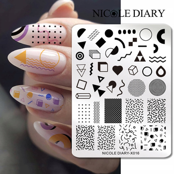 NICOLE DIARY - Blaszka do Stempli - X016 - FIGURY GEOMETRYCZNE