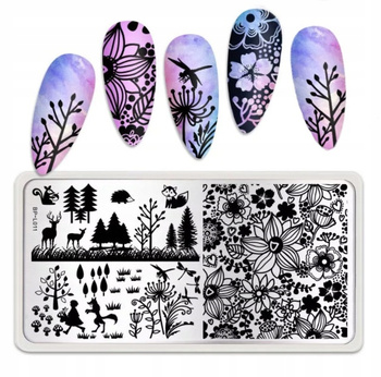 BORN PRETTY - Blaszka do Stempli - BP-L011 - WITRAŻ LAS ZWIERZĘTA