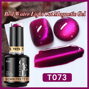 BORN PRETTY PRO - Red Water Light - Profesjonalny lakier hybrydowy magnetyczny (15ml) - T073