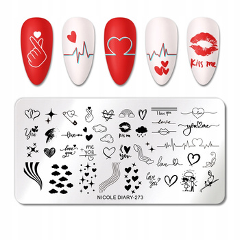 NICOLE DIARY - Blaszka do Stempli - ND-273 - WALENTYNKI