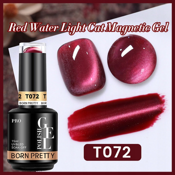 BORN PRETTY PRO - Red Water Light - Profesjonalny lakier hybrydowy magnetyczny (15ml) - T072